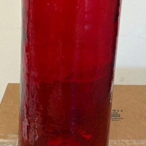 Pottery Barn Hammered Glass Candleholder Small Red *Photo Shoot